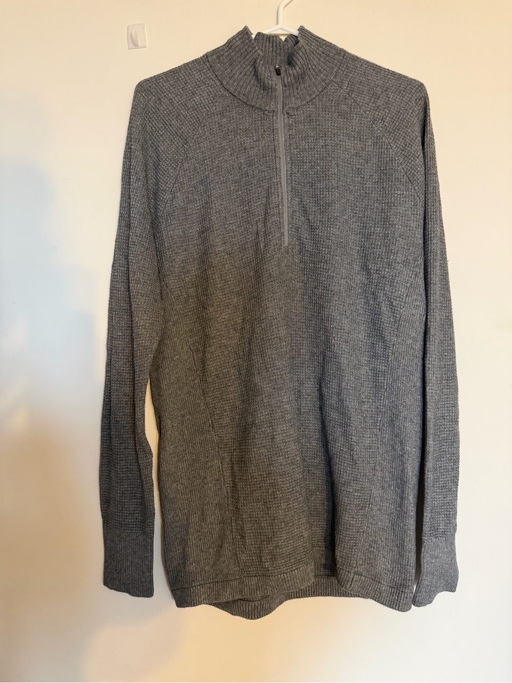 Eddie Bauer Men's Gray Zip-Neck Sweater